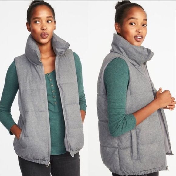 Old Navy Frost Free Zip Up Puffer Vest Gray NEW - Picture 9 of 9